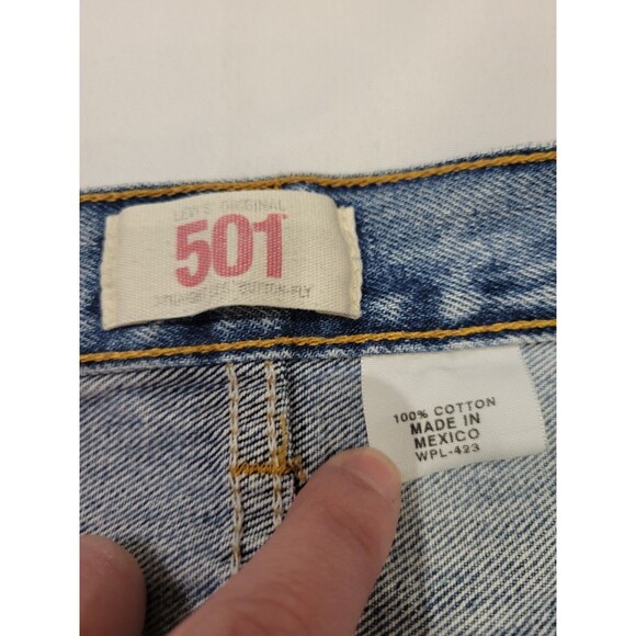 Y2K Levis 501 Jeans Mens Tag 38x30 Actual 36x30 Straight Leg Button Fly Med Wash - Picture 5 of 13